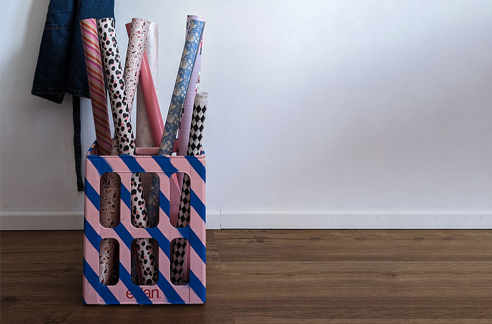 DIY Aufbewahrungs Upcycling aus einer Getränkekiste