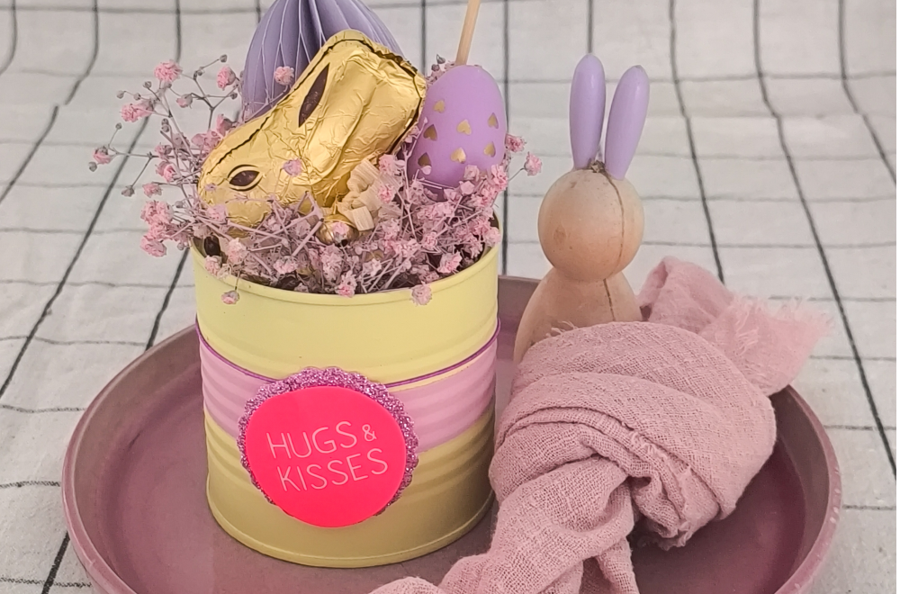 Osterdeko aus alten Konservendosen