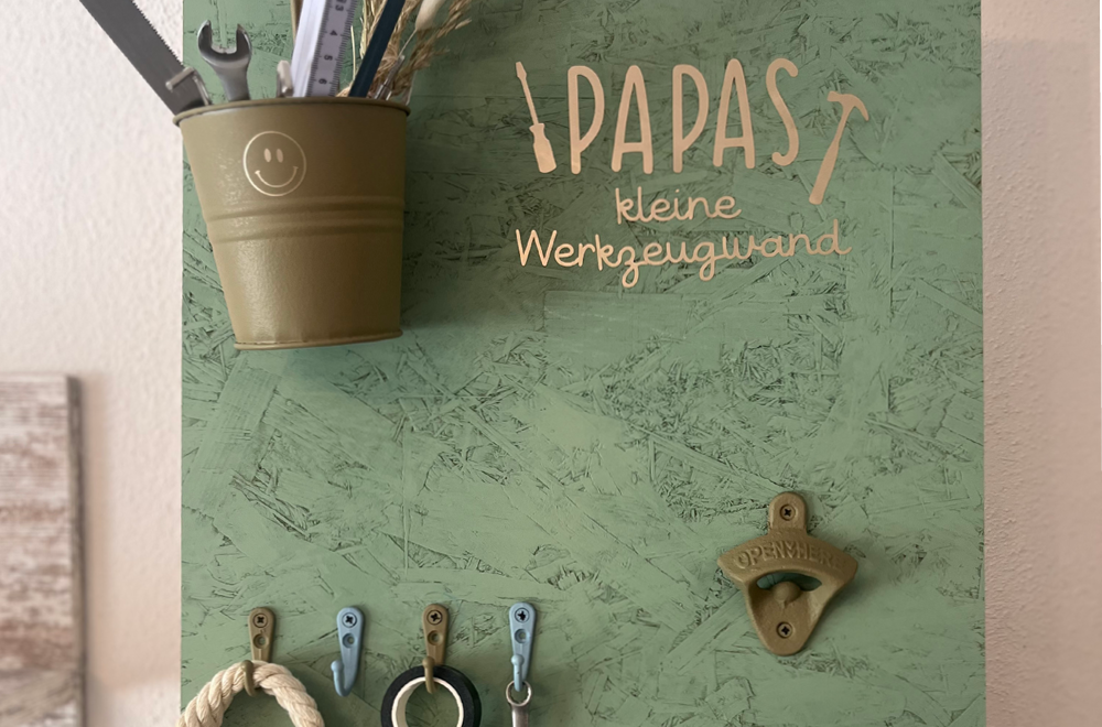„Papas kleine Werkzeugwand“-Upcyclingidee