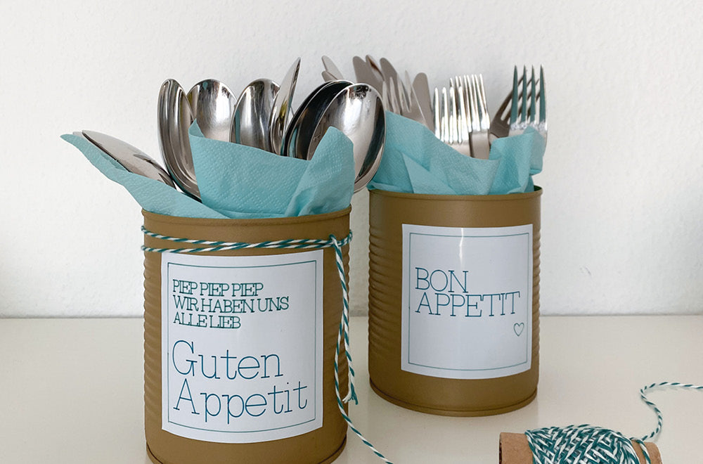Blechdosen Upcycling: Nachhaltige Besteckhalter